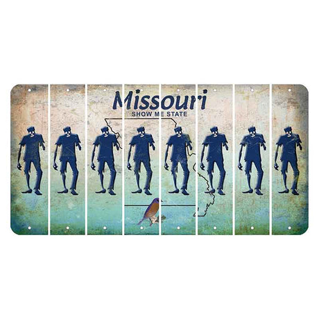 Missouri Bluebird Cut License Plate Strips (Set of 8) Zombie