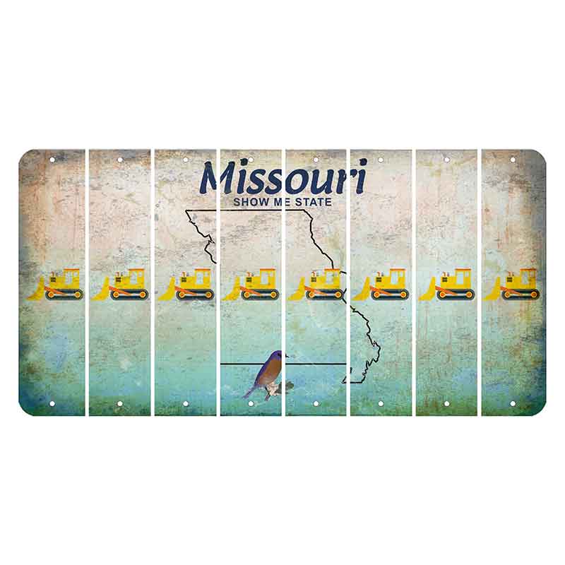 Missouri Bluebird Cut License Plate Strips (Set of 8) Dozer