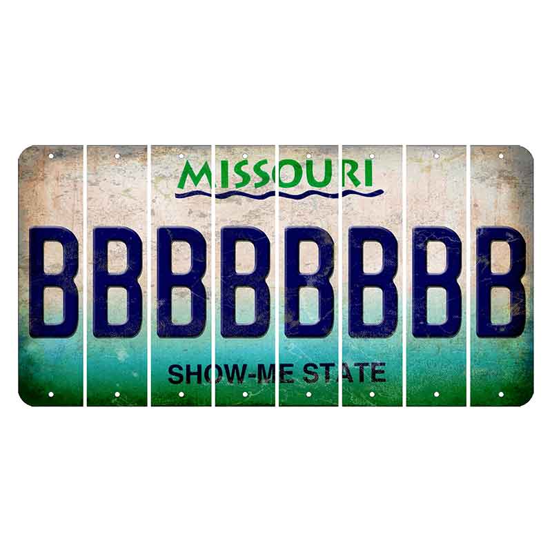 Missouri Show Me State Cut License Plate Strips (Set of 8) B