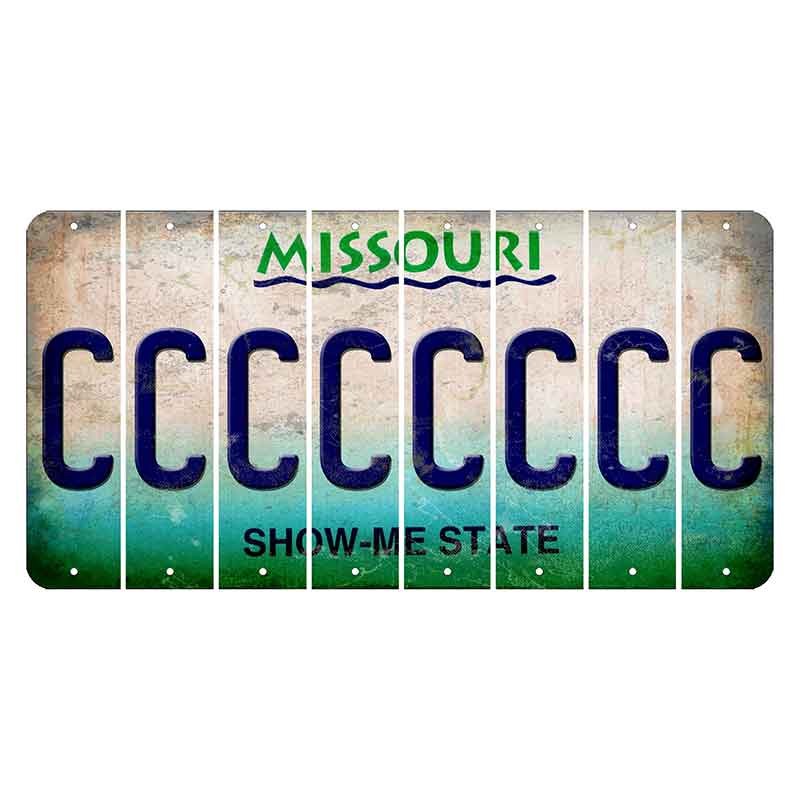 Missouri Show Me State Cut License Plate Strips (Set of 8) C