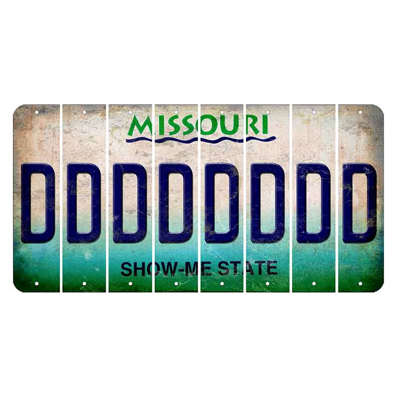 Missouri Show Me State Cut License Plate Strips (Set of 8) D