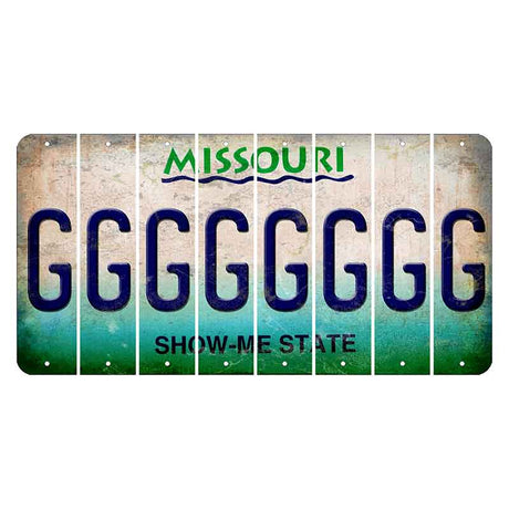 Missouri Show Me State Cut License Plate Strips (Set of 8) G