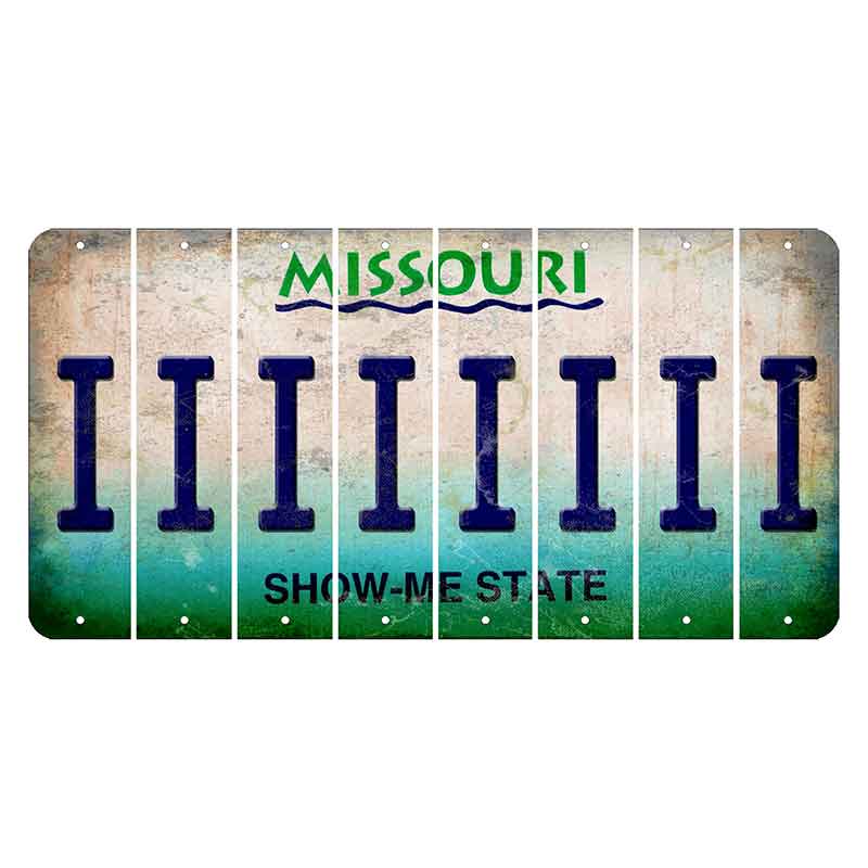 Missouri Show Me State Cut License Plate Strips (Set of 8) I