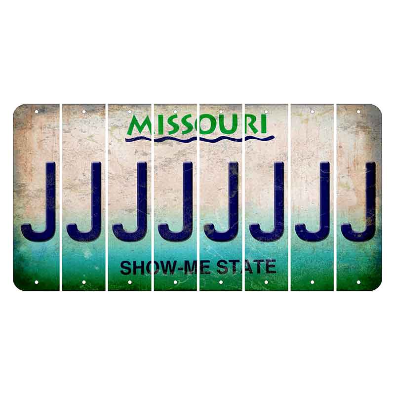 Missouri Show Me State Cut License Plate Strips (Set of 8) J