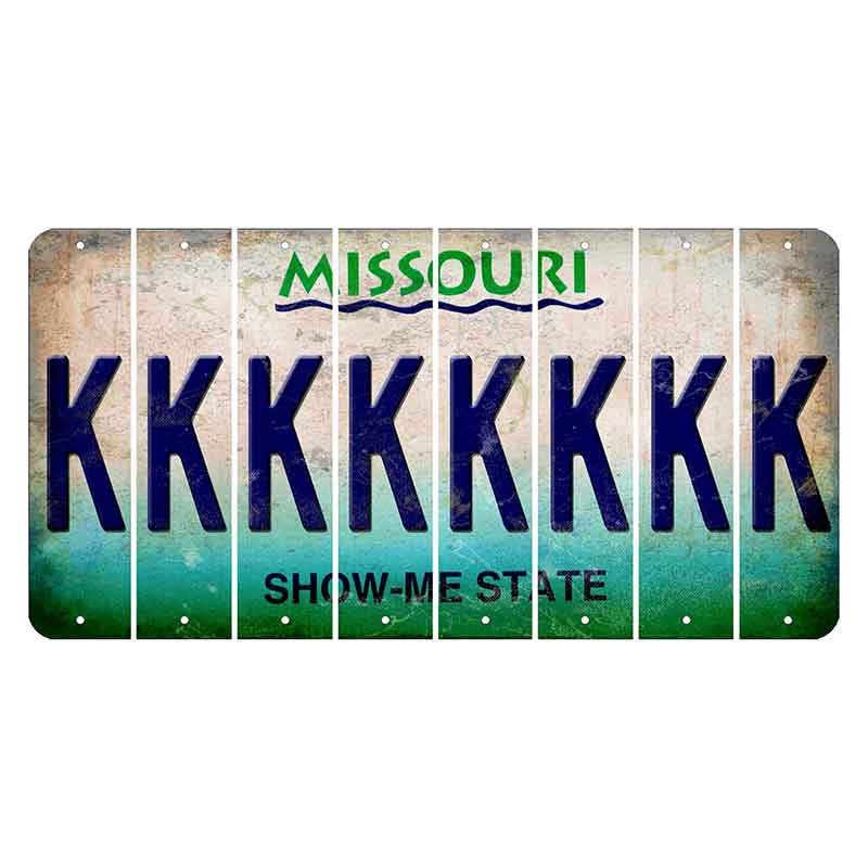 Missouri Show Me State Cut License Plate Strips (Set of 8) K