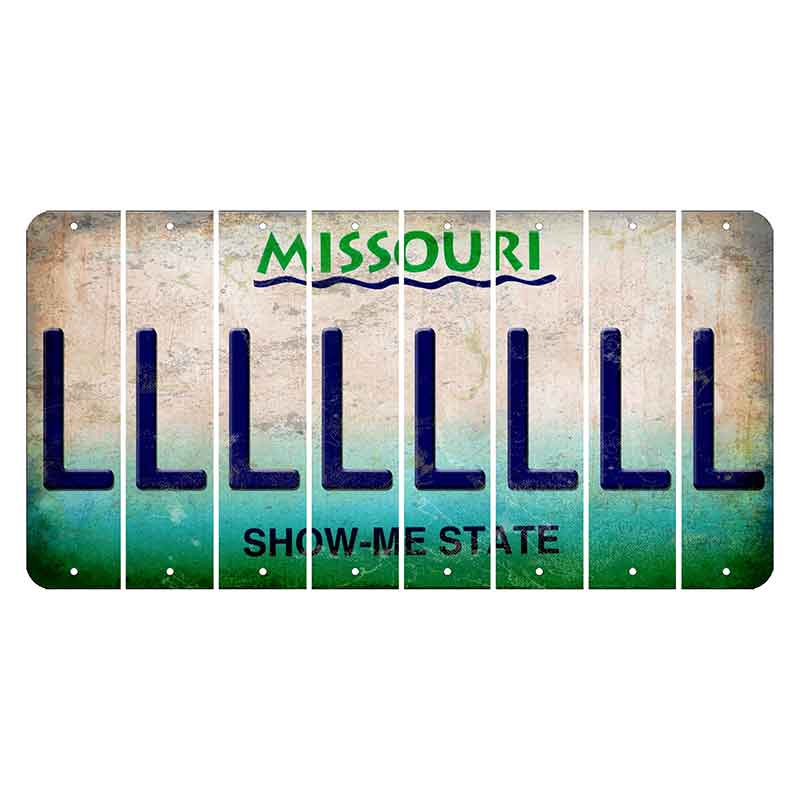 Missouri Show Me State Cut License Plate Strips (Set of 8) L