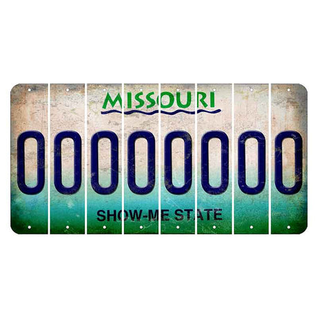 Missouri Show Me State Cut License Plate Strips (Set of 8) O