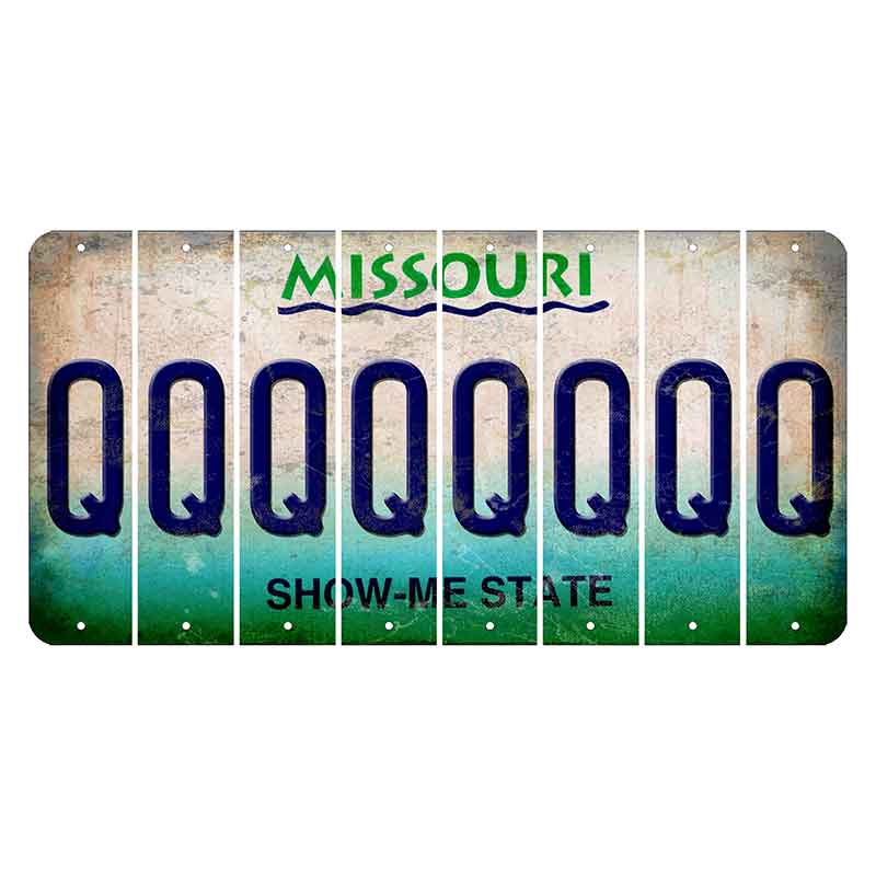 Missouri Show Me State Cut License Plate Strips (Set of 8) Q