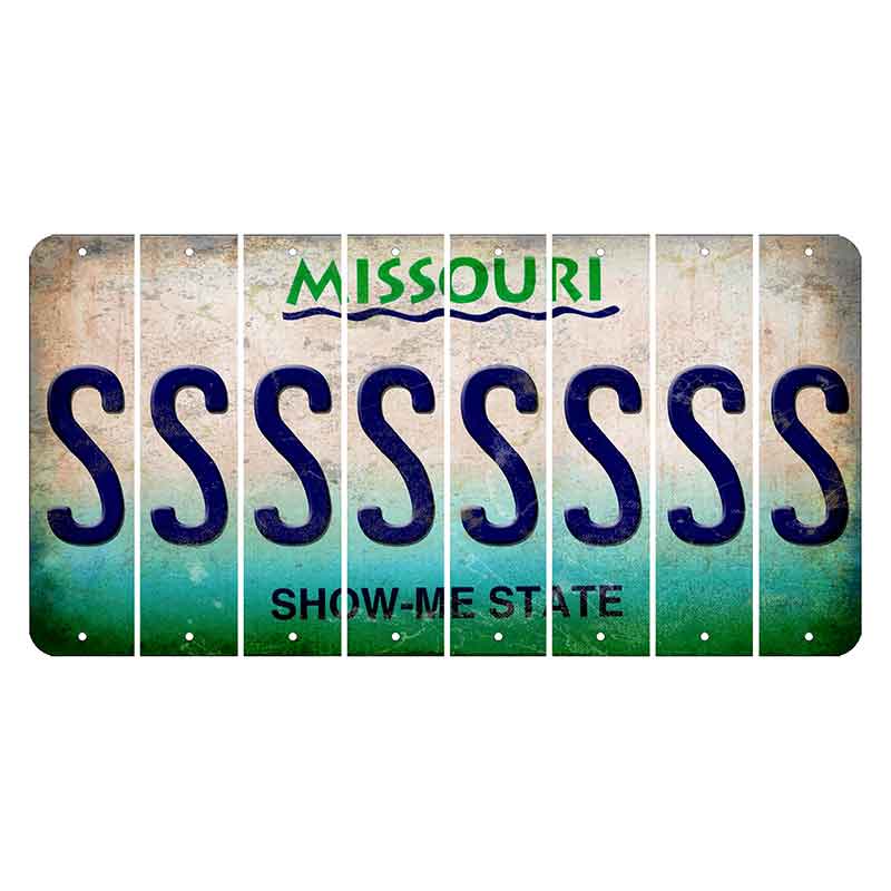 Missouri Show Me State Cut License Plate Strips (Set of 8) S