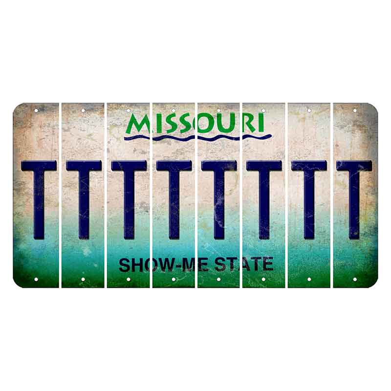 Missouri Show Me State Cut License Plate Strips (Set of 8) T