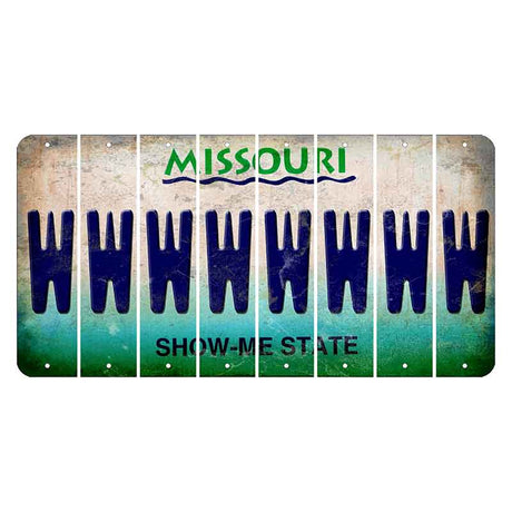 Missouri Show Me State Cut License Plate Strips (Set of 8) W