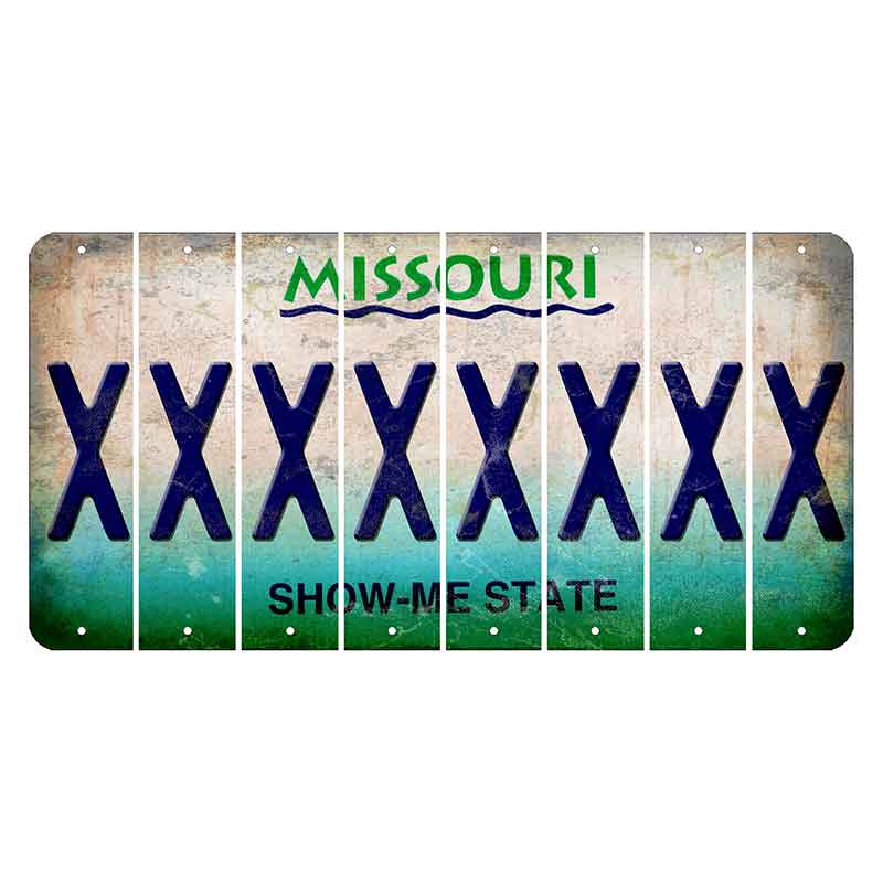 Missouri Show Me State Cut License Plate Strips (Set of 8) X