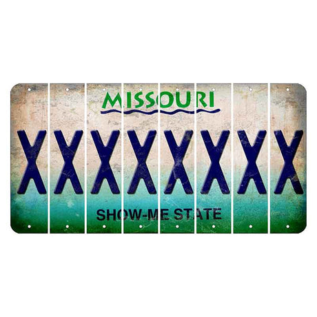 Missouri Show Me State Cut License Plate Strips (Set of 8) X