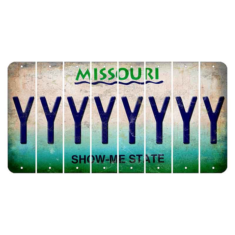 Missouri Show Me State Cut License Plate Strips (Set of 8) Y