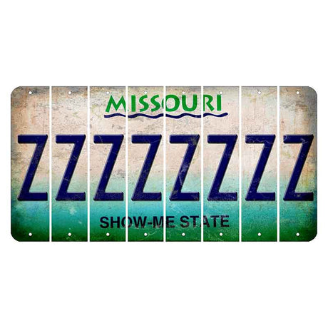 Missouri Show Me State Cut License Plate Strips (Set of 8) Z