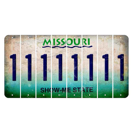 Missouri Show Me State Cut License Plate Strips (Set of 8) 1