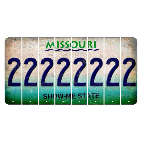 Missouri Show Me State Cut License Plate Strips (Set of 8) 2