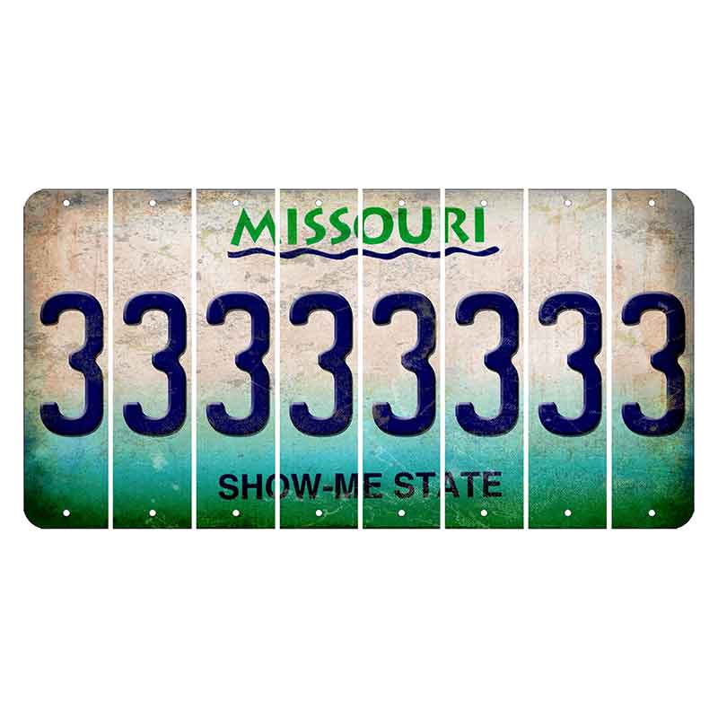 Missouri Show Me State Cut License Plate Strips (Set of 8) 3