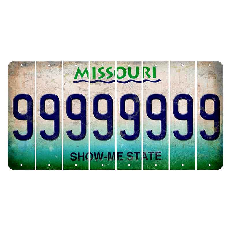 Missouri Show Me State Cut License Plate Strips (Set of 8) 9