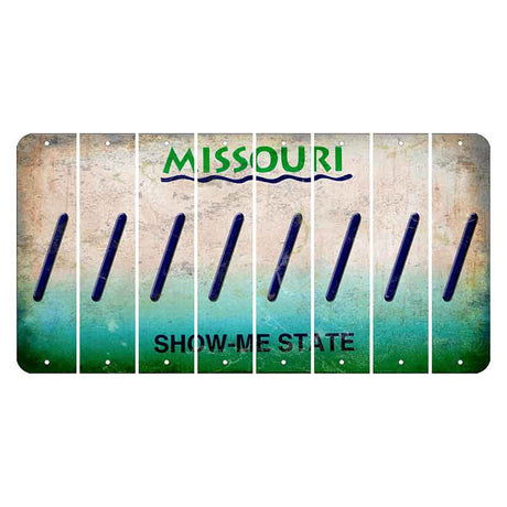 Missouri Show Me State Cut License Plate Strips (Set of 8) Forward Slash