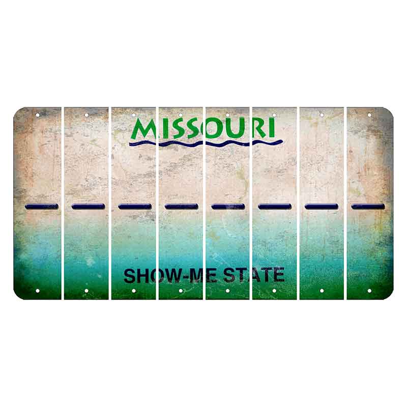 Missouri Show Me State Cut License Plate Strips (Set of 8) Hyphen