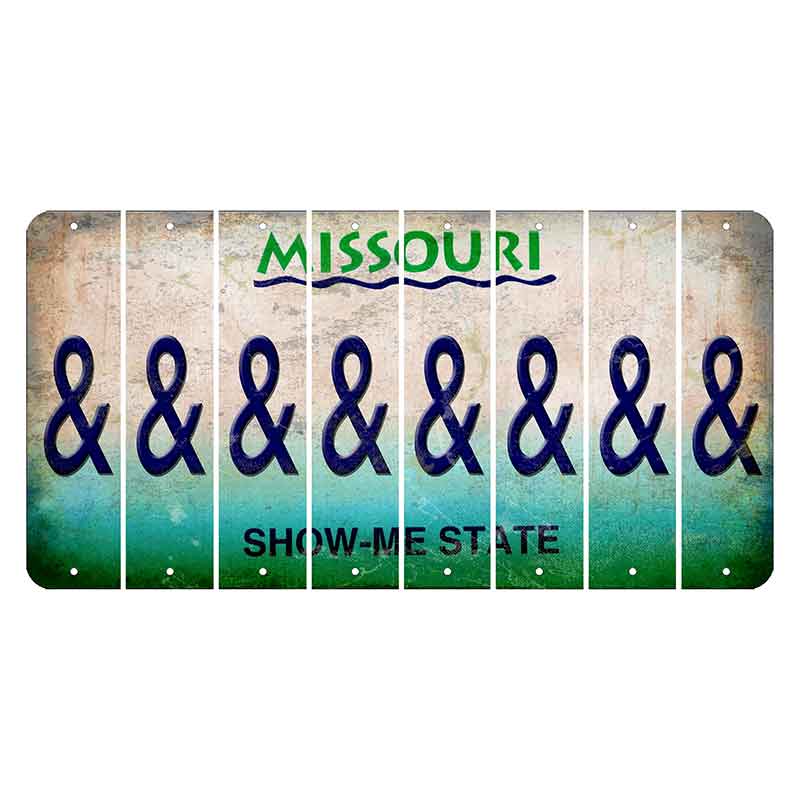 Missouri Show Me State Cut License Plate Strips (Set of 8) And Sign