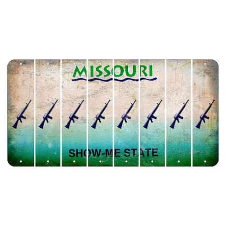 Missouri Show Me State Cut License Plate Strips (Set of 8) Rifle