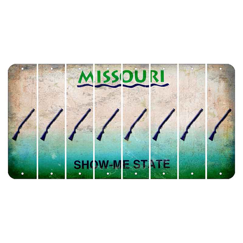 Missouri Show Me State Cut License Plate Strips (Set of 8) Shotgun