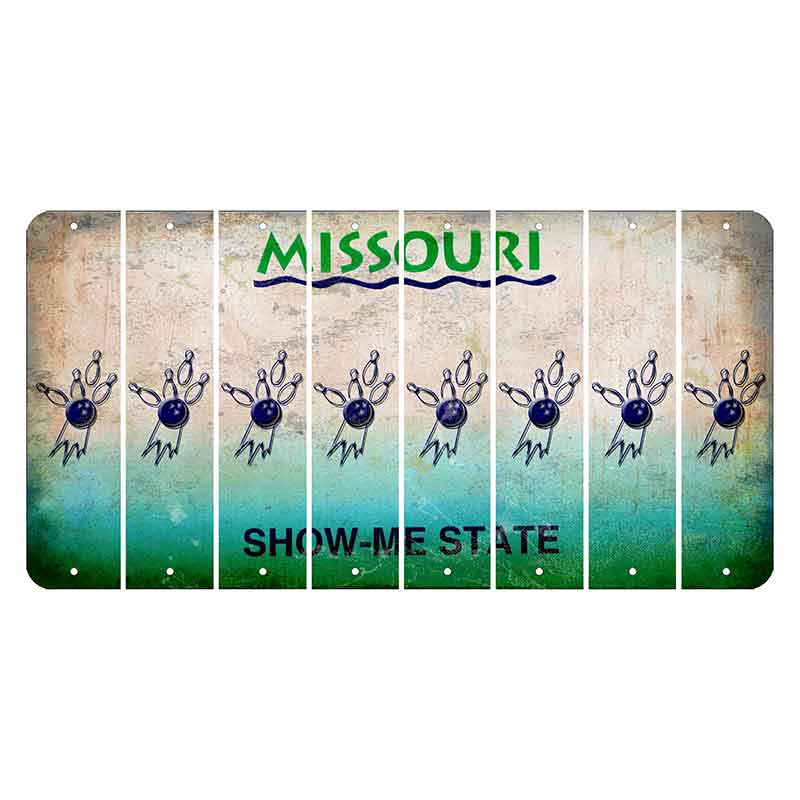 Missouri Show Me State Cut License Plate Strips (Set of 8) Bowling