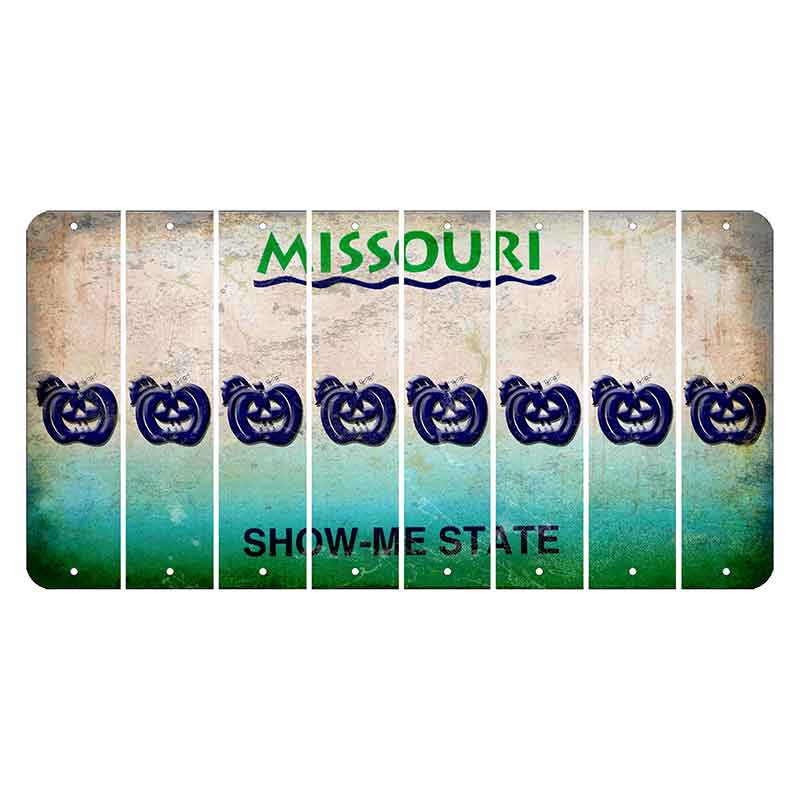 Missouri Show Me State Cut License Plate Strips (Set of 8) Pumpkin