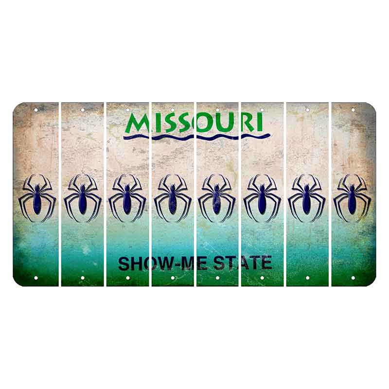 Missouri Show Me State Cut License Plate Strips (Set of 8) Spider