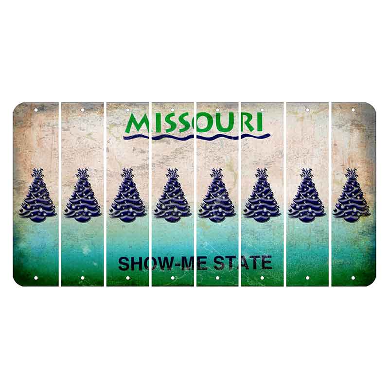 Missouri Show Me State Cut License Plate Strips (Set of 8) Christmas Tree