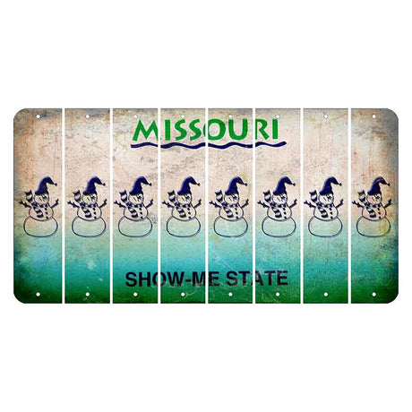 Missouri Show Me State Cut License Plate Strips (Set of 8) Snowman