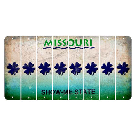 Missouri Show Me State Cut License Plate Strips (Set of 8) Shamrock