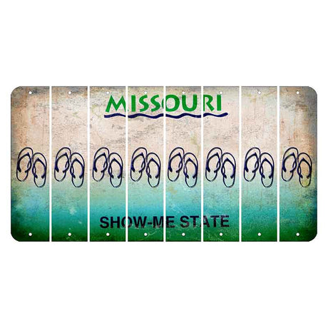 Missouri Show Me State Cut License Plate Strips (Set of 8) Flip Flops