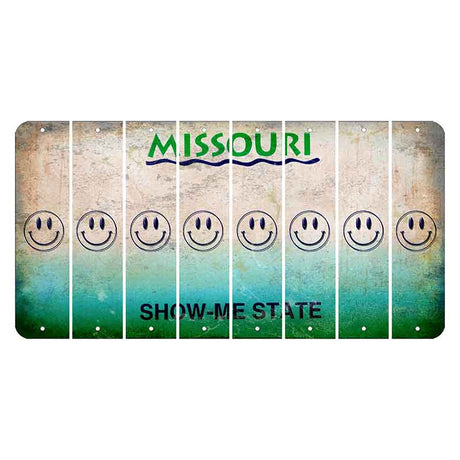 Missouri Show Me State Cut License Plate Strips (Set of 8) Smiley Face