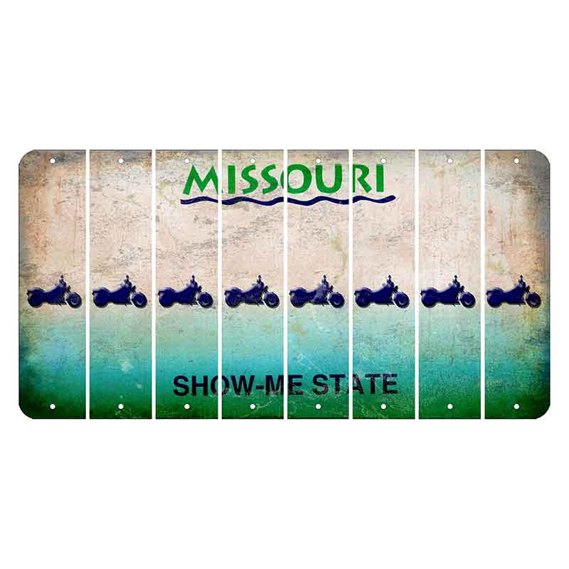 Missouri Show Me State Cut License Plate Strips (Set of 8) Motorcycle