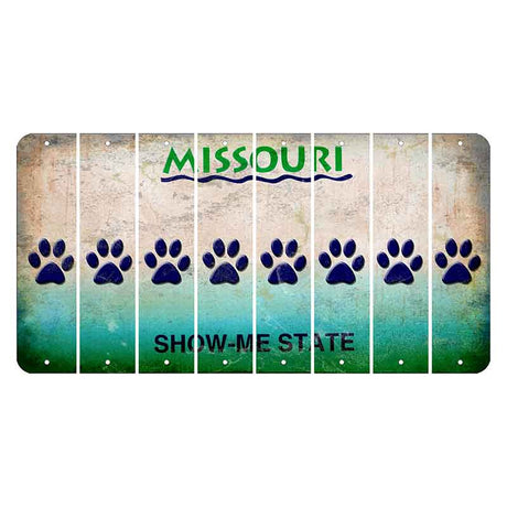 Missouri Show Me State Cut License Plate Strips (Set of 8) Dog Paw