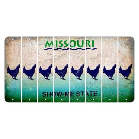 Missouri Show Me State Cut License Plate Strips (Set of 8) Chicken