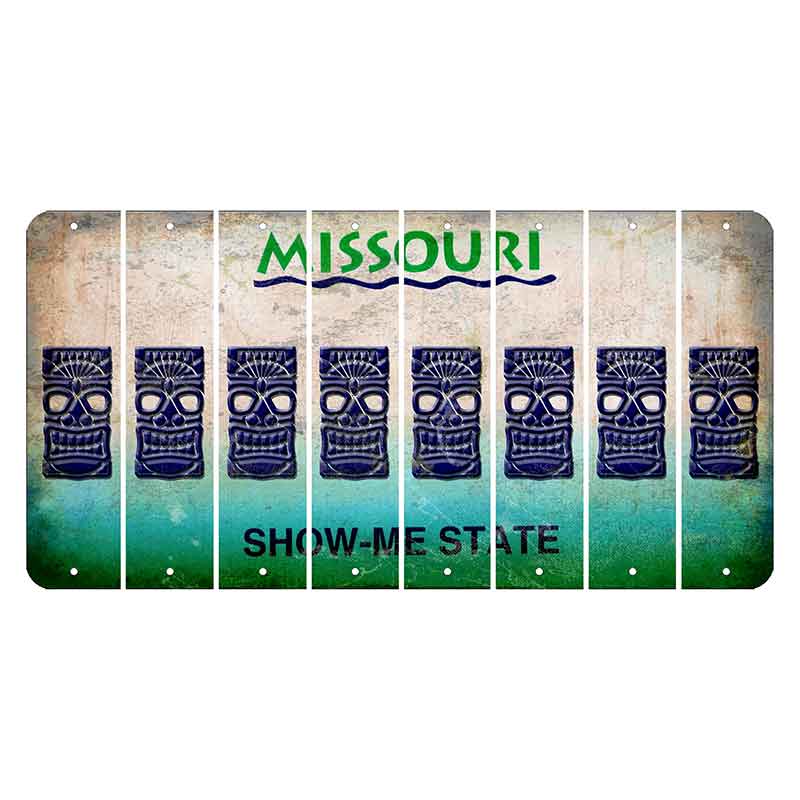 Missouri Show Me State Cut License Plate Strips (Set of 8) Tiki