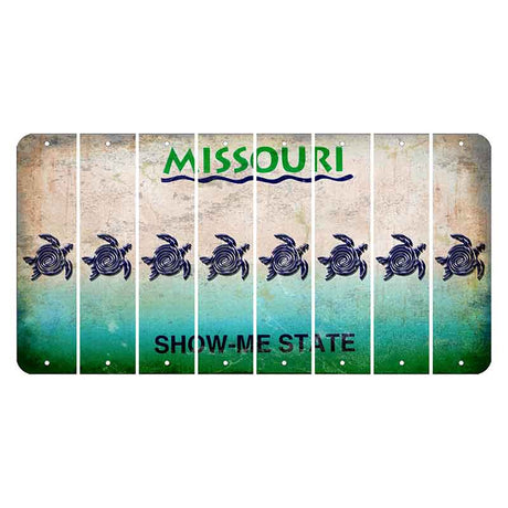 Missouri Show Me State Cut License Plate Strips (Set of 8) Sea Turtle