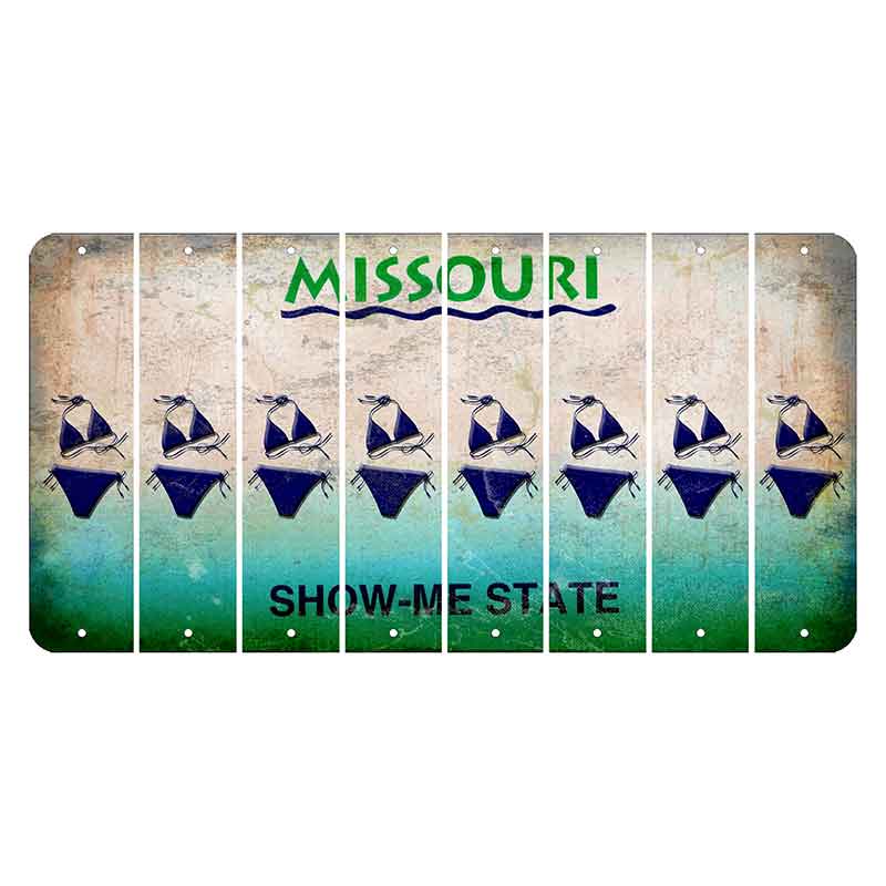 Missouri Show Me State Cut License Plate Strips (Set of 8) Bikini