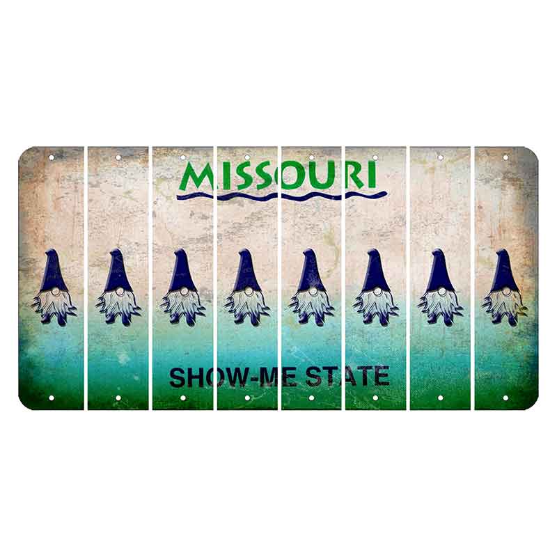 Missouri Show Me State Cut License Plate Strips (Set of 8) Gnome