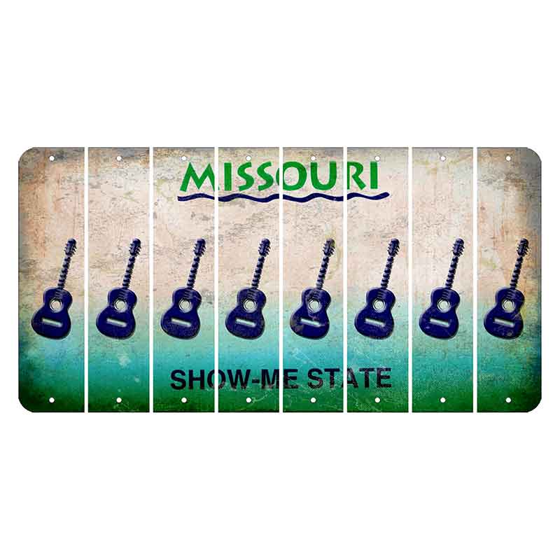 Missouri Show Me State Cut License Plate Strips (Set of 8) Guitar