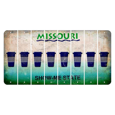 Missouri Show Me State Cut License Plate Strips (Set of 8) Latte