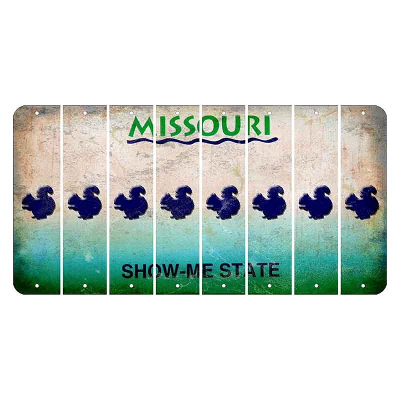 Missouri Show Me State Cut License Plate Strips (Set of 8) Squirrel