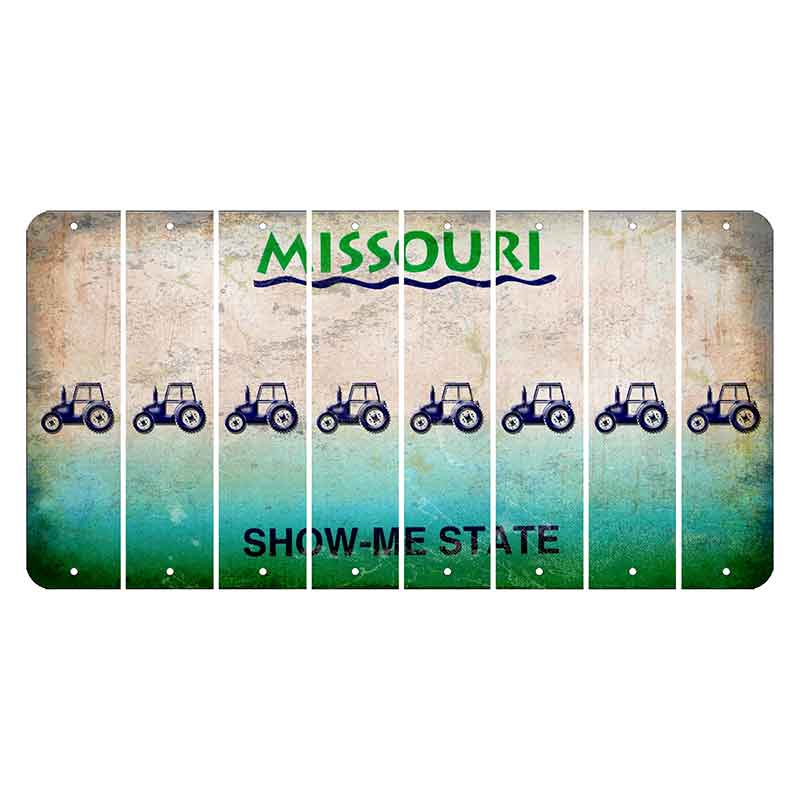 Missouri Show Me State Cut License Plate Strips (Set of 8) Tractor