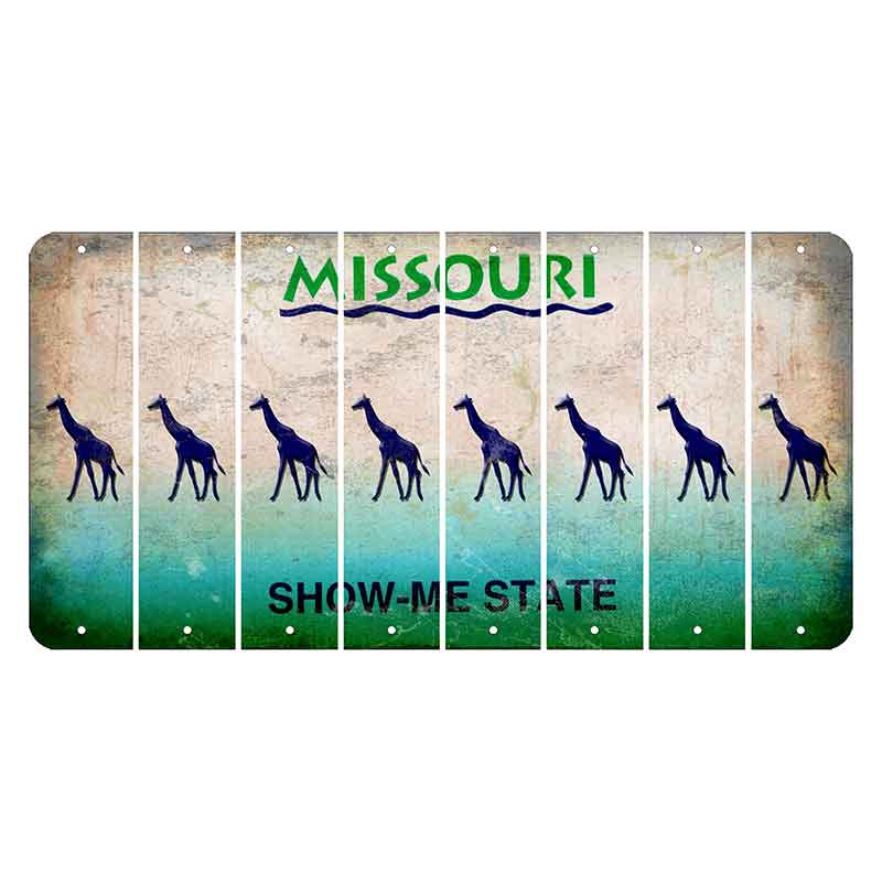 Missouri Show Me State Cut License Plate Strips (Set of 8) Giraffe