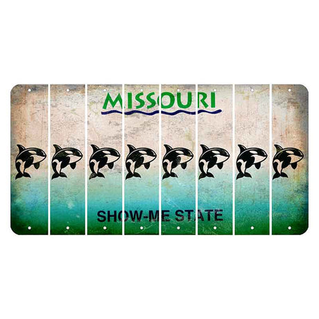 Missouri Show Me State Cut License Plate Strips (Set of 8) Whale