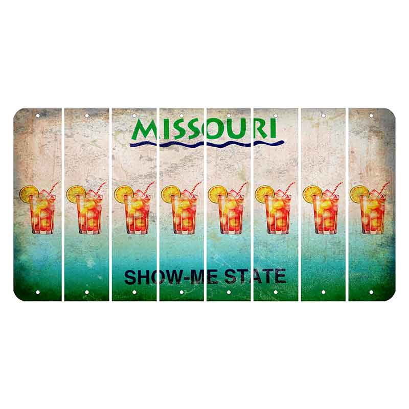 Missouri Show Me State Cut License Plate Strips (Set of 8) Cocktail